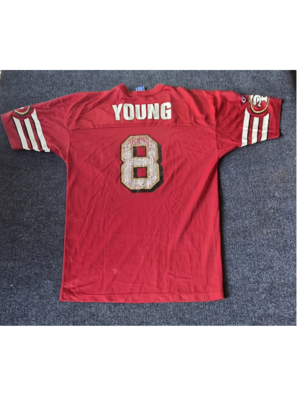 Vtg Champion Steve Young San Francisco 49ers Red Jersey Size Large B73 - Picture 3 of 12